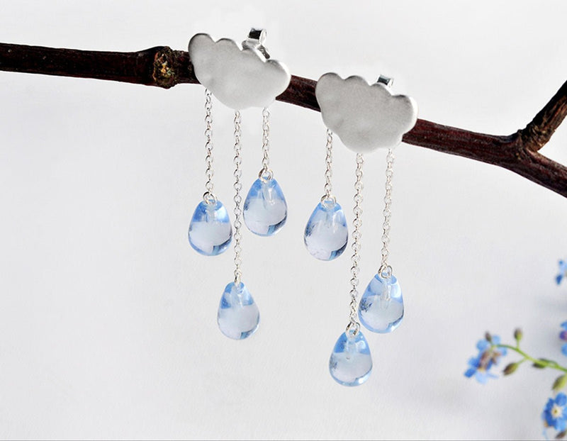 Cloud Tassel Raindrops Earring Earring - FaunaFloral