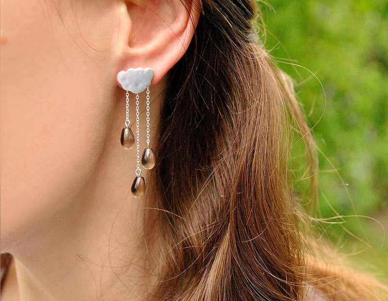 Cloud Tassel Raindrops Earring Earring - FaunaFloral