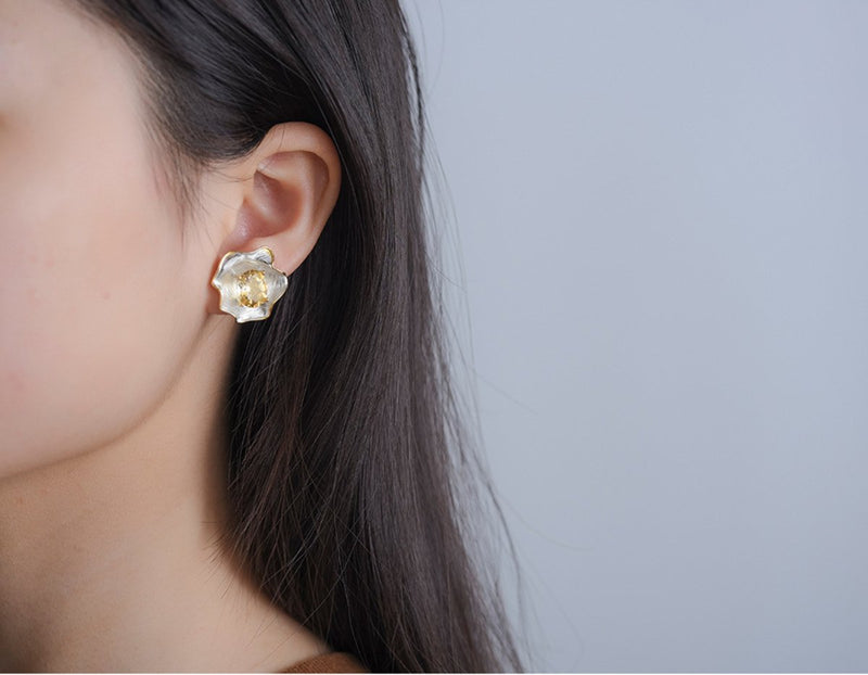 Curled Leaf Stud Earring Earring - FaunaFloral