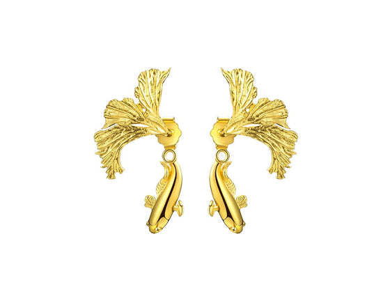 Design Fighting Fish Earring Earring - FaunaFloral