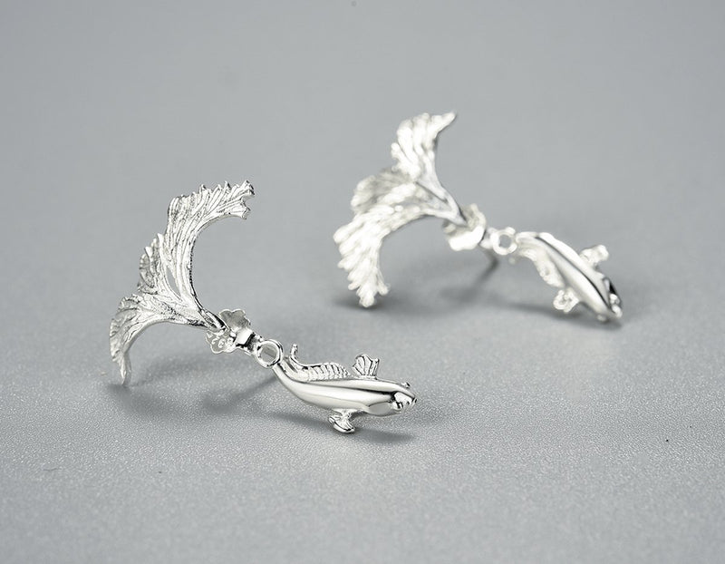 Design Fighting Fish Earring Earring - FaunaFloral