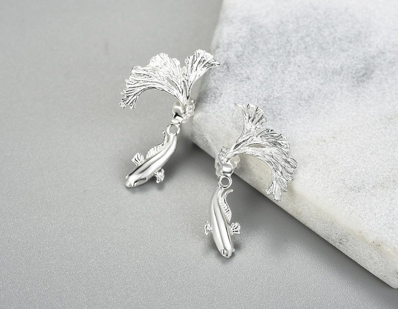 Design Fighting Fish Earring Earring - FaunaFloral