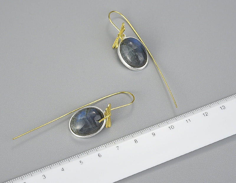 Dragonfly Labradorite Earring Earring - FaunaFloral