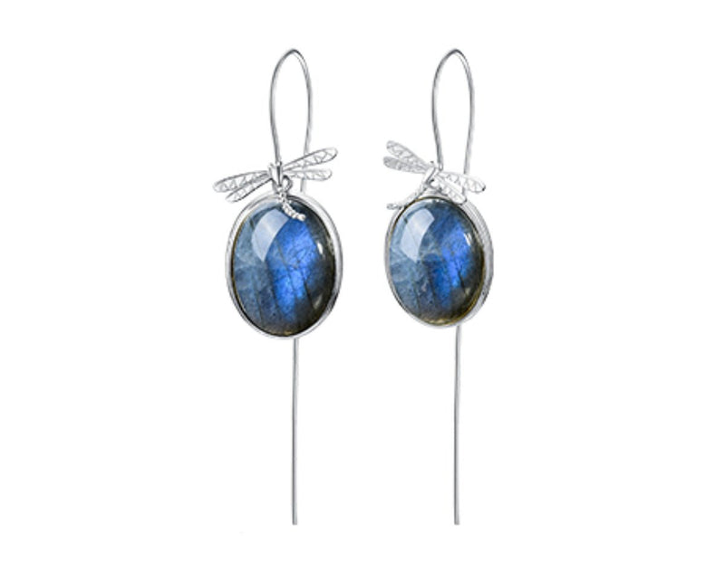 Dragonfly Labradorite Earring Earring - FaunaFloral