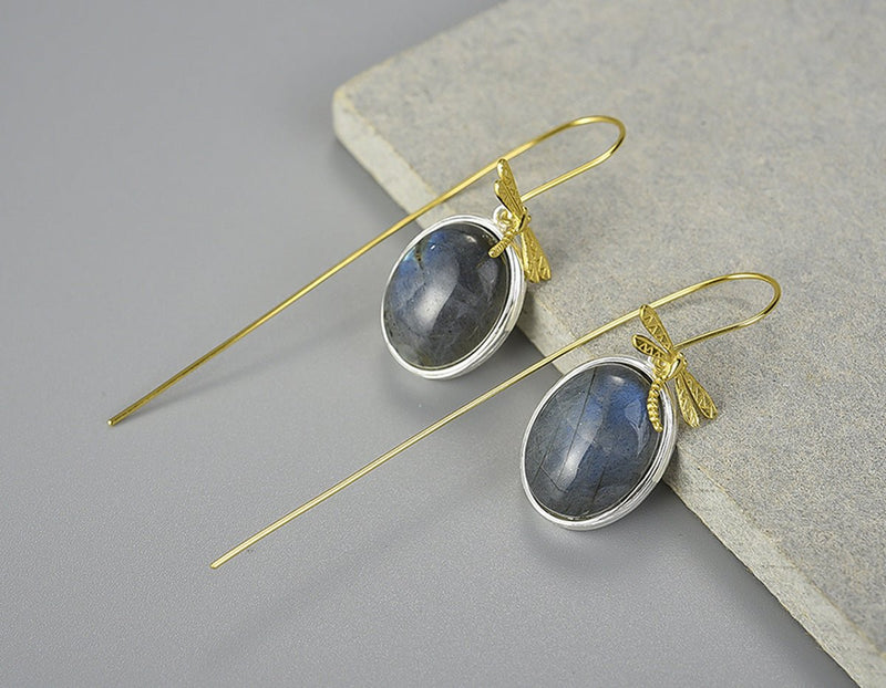 Dragonfly Labradorite Earring Earring - FaunaFloral