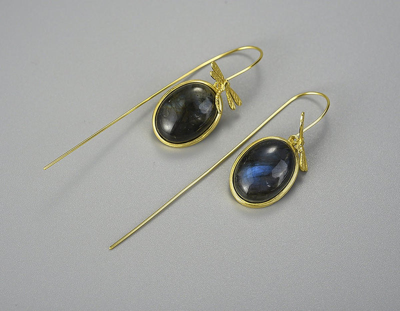 Dragonfly Labradorite Earring Earring - FaunaFloral