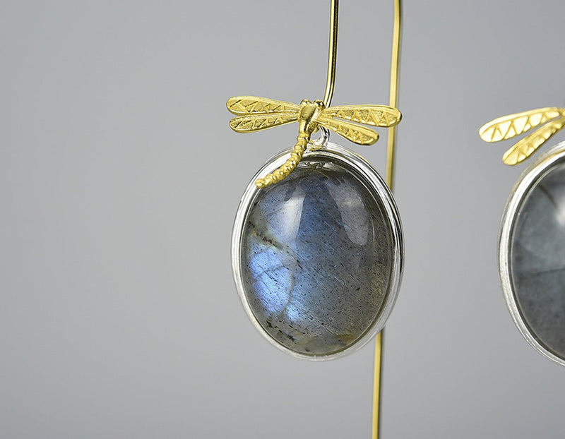 Dragonfly Labradorite Earring Earring - FaunaFloral