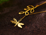 Dragonfly Leaves Necklace Necklace - FaunaFloral