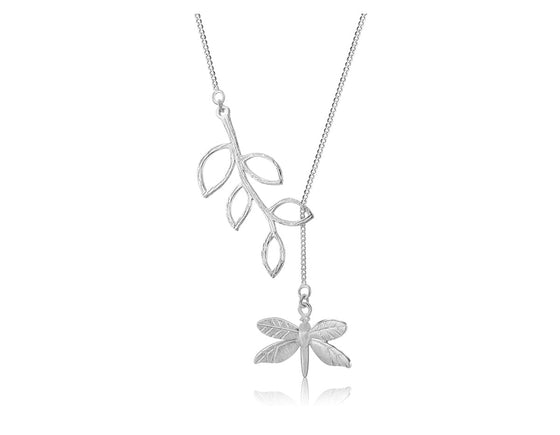 Dragonfly Leaves Necklace Necklace - FaunaFloral