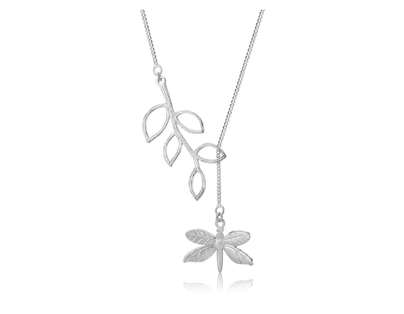 Dragonfly Leaves Necklace Necklace - FaunaFloral