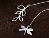 Dragonfly Leaves Necklace Necklace - FaunaFloral