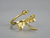 Dragonfly Lotus Bud Ring Ring - FaunaFloral