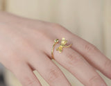 Dragonfly Lotus Bud Ring Ring - FaunaFloral