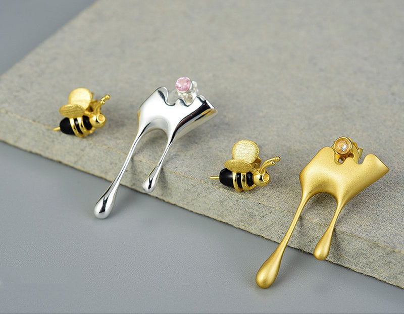 Dripping Honey & Bee Earring II Earring - FaunaFloral