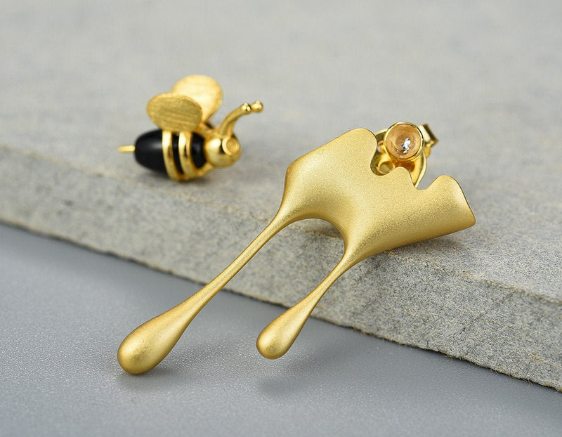 Dripping Honey & Bee Earring II Earring - FaunaFloral