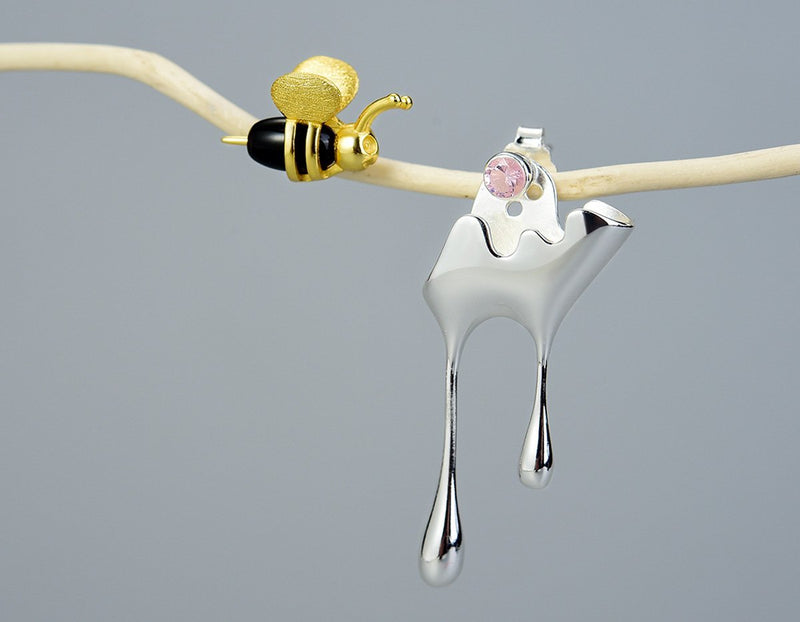 Dripping Honey & Bee Earring II Earring - FaunaFloral