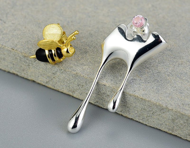 Dripping Honey & Bee Earring Earring - FaunaFloral