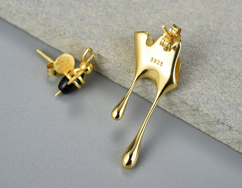 Dripping Honey & Bee Earring Earring - FaunaFloral