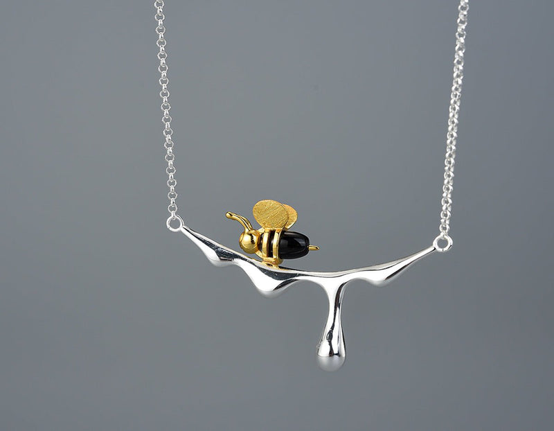 Dripping Honey & Bee Necklace Necklace - FaunaFloral