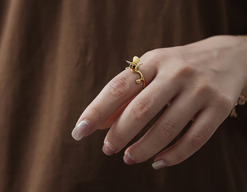 Dripping Honey & Bee Ring II Ring - FaunaFloral