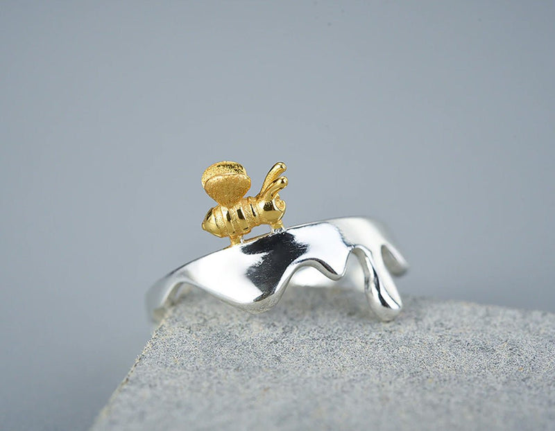 Dripping Honey & Bee Ring Ring - FaunaFloral