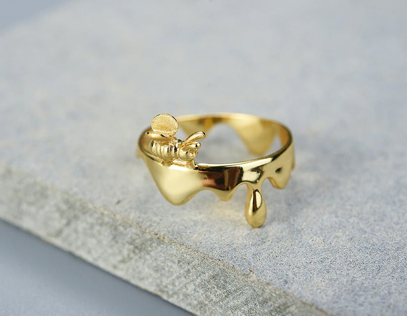 Dripping Honey & Bee Ring Ring - FaunaFloral