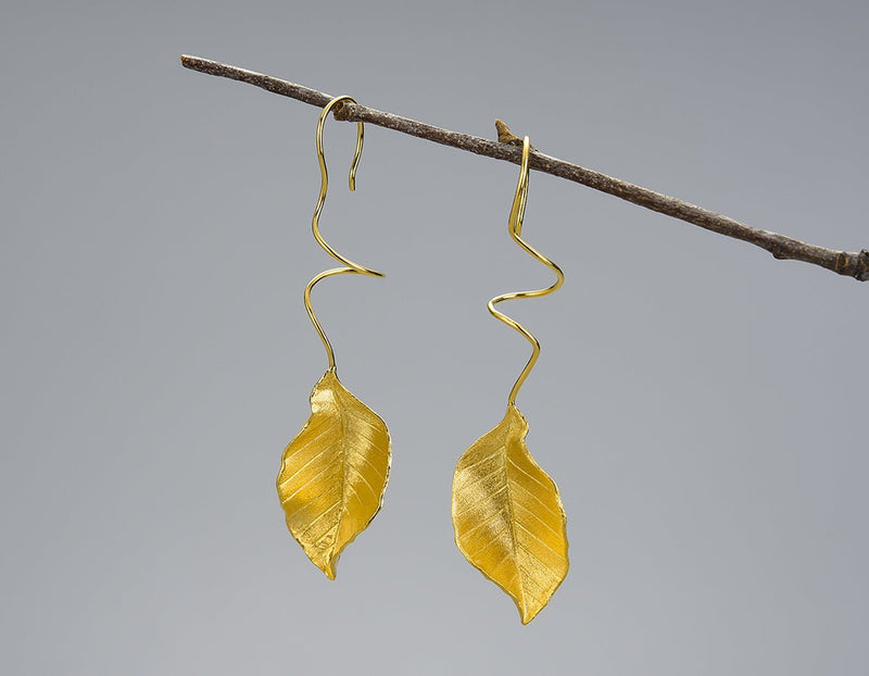 Elegant Autumn Leaf Earring Earring - FaunaFloral