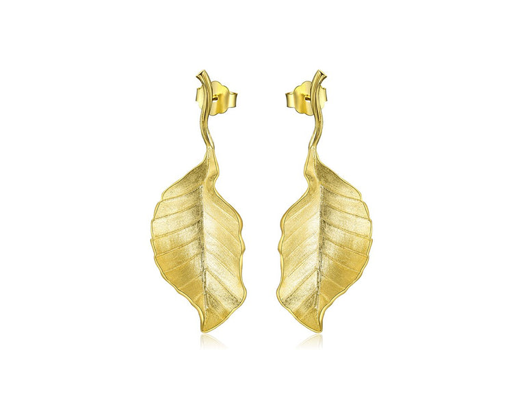 Elegant Autumn Leaf Stud Earring Earring - FaunaFloral