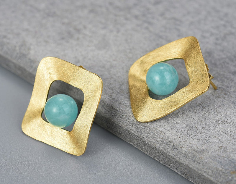 Freeform Square Stud Earring Earring - FaunaFloral