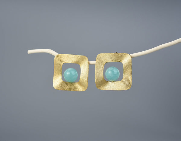 Freeform Square Stud Earring Earring - FaunaFloral