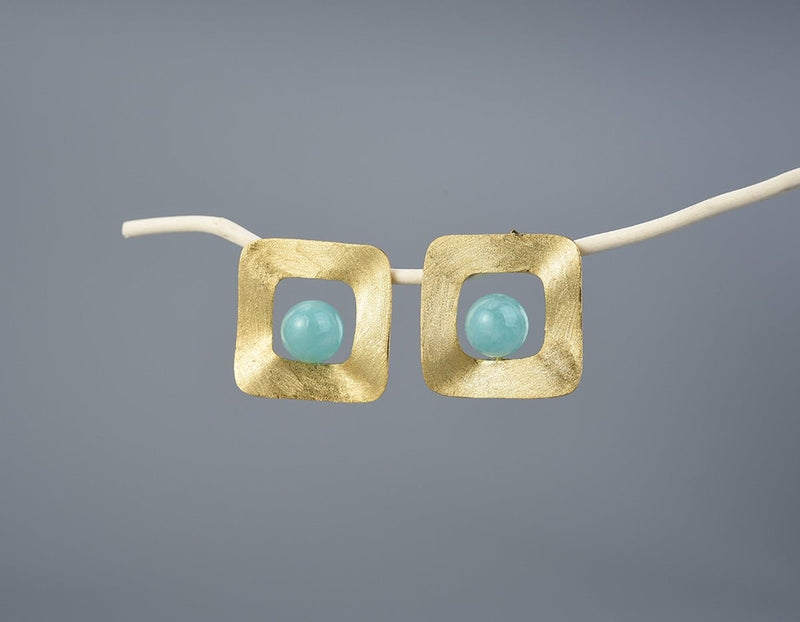 Freeform Square Stud Earring Earring - FaunaFloral