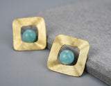 Freeform Square Stud Earring Earring - FaunaFloral