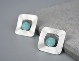 Freeform Square Stud Earring Earring - FaunaFloral