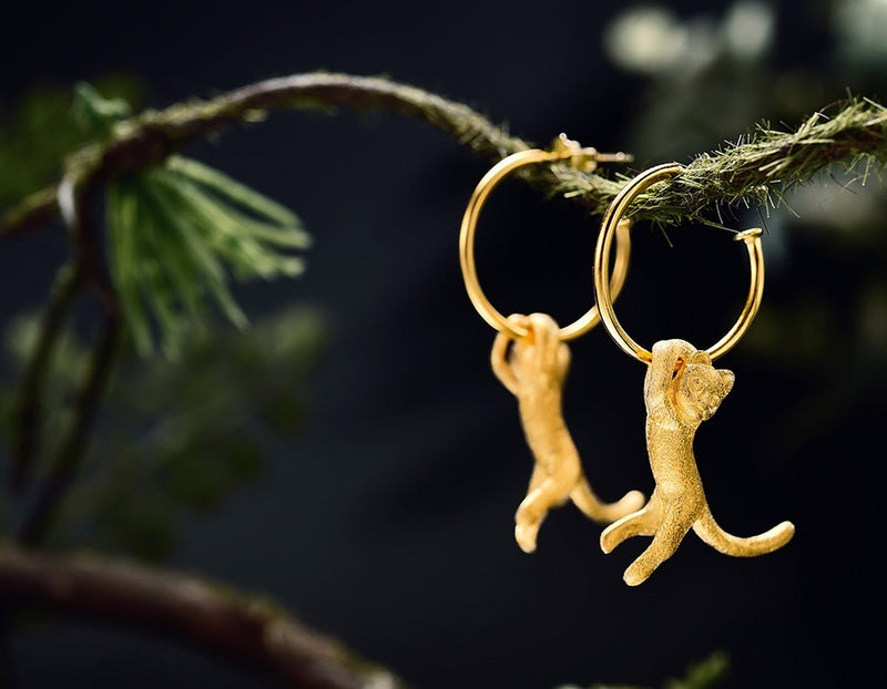 Hanging Cat Earring Earring - FaunaFloral