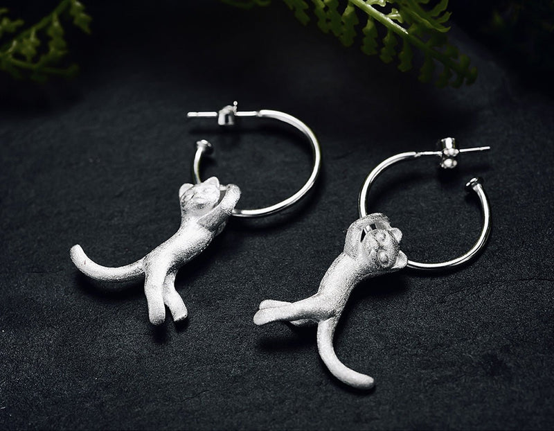 Hanging Cat Earring Earring - FaunaFloral