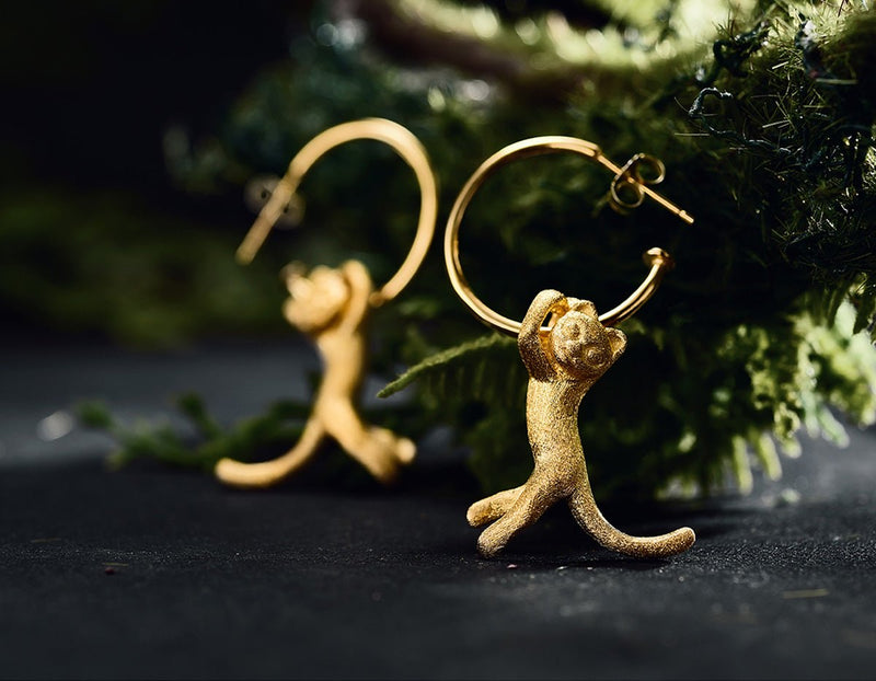 Hanging Cat Earring Earring - FaunaFloral