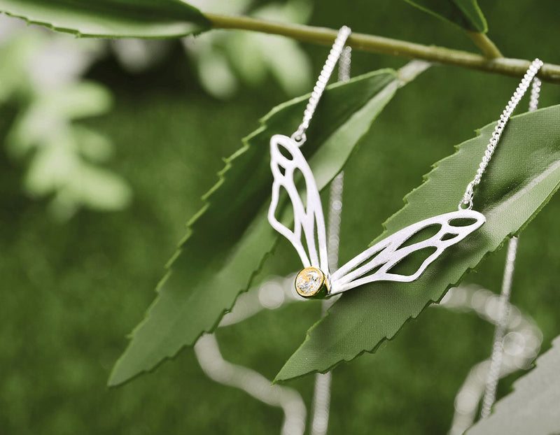 Hollow Butterfly Wings Necklace Necklace - FaunaFloral