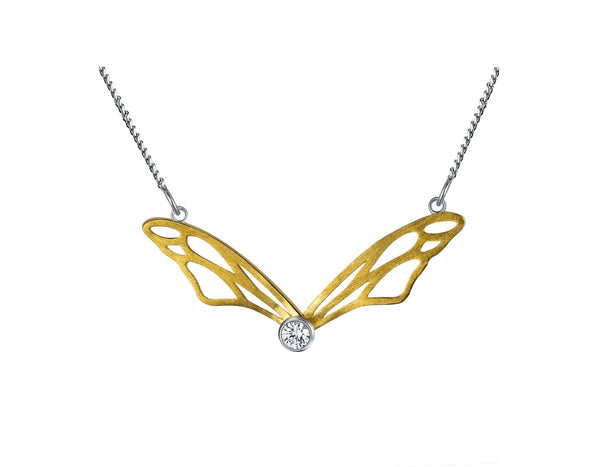 Hollow Butterfly Wings Necklace Necklace - FaunaFloral