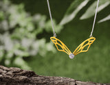 Hollow Butterfly Wings Necklace Necklace - FaunaFloral