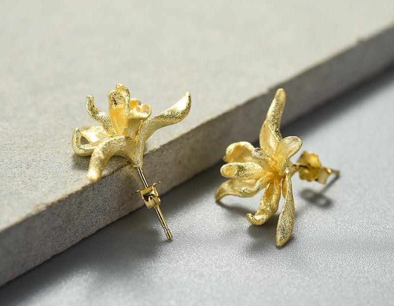 Iris Flower Stud Earring Earring - FaunaFloral