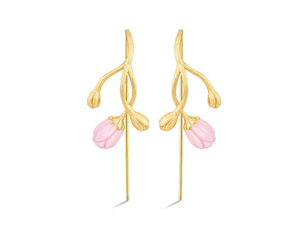 Jasmine Flower Pink Earring Earring - FaunaFloral