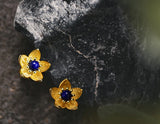 Lapis Lotus Stud Earring Earring - FaunaFloral