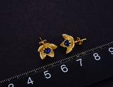 Lapis Lotus Stud Earring Earring - FaunaFloral