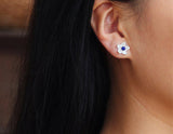 Lapis Lotus Stud Earring Earring - FaunaFloral