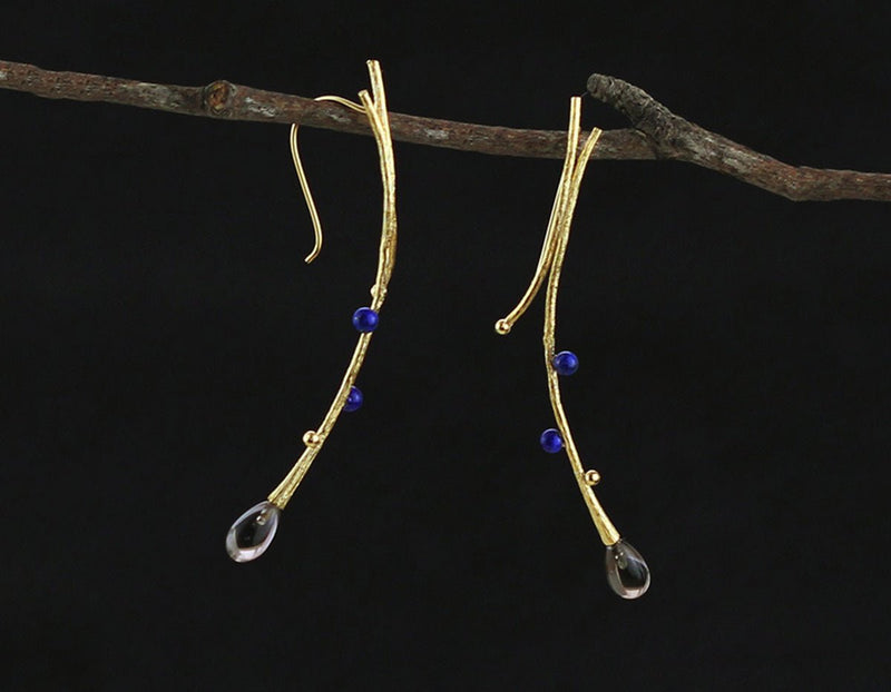 Lapis Tree Vines Earring Earring - FaunaFloral