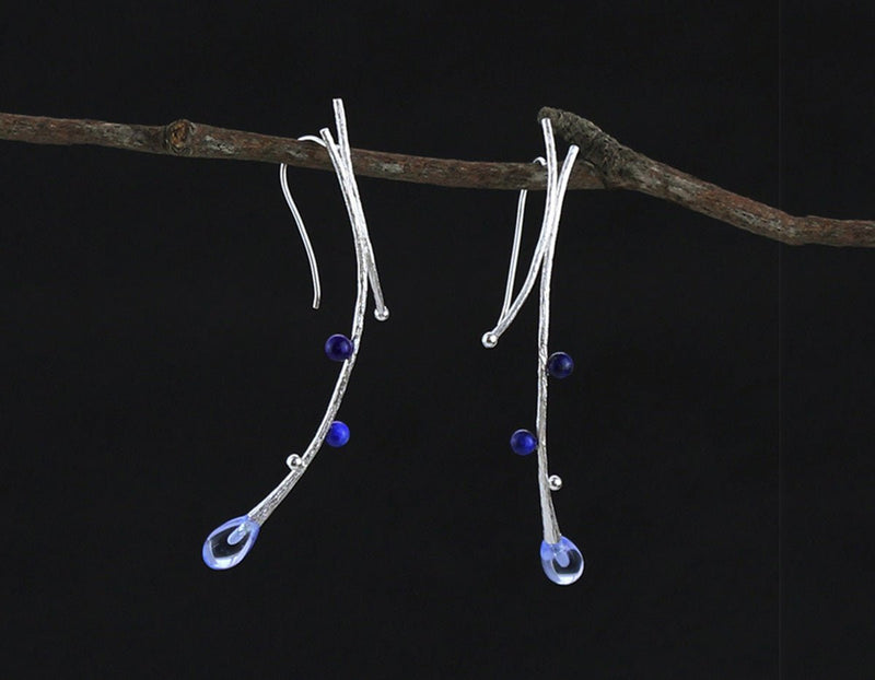 Lapis Tree Vines Earring Earring - FaunaFloral