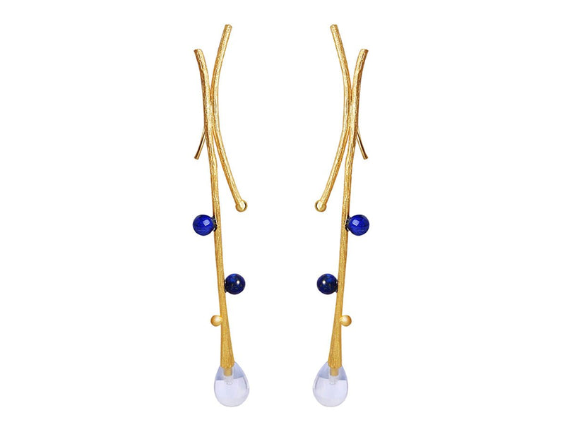 Lapis Tree Vines Earring Earring - FaunaFloral