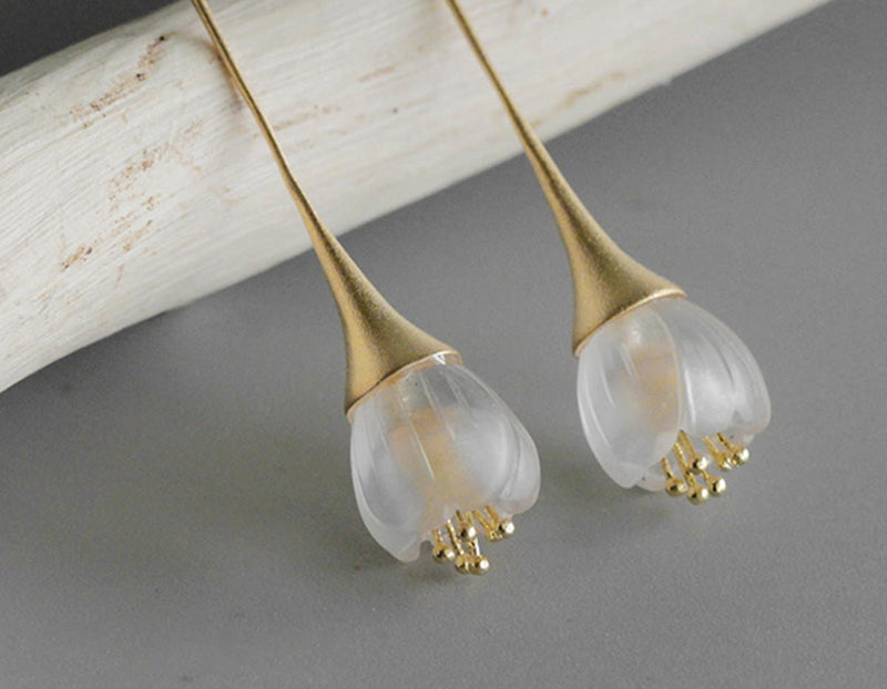 Lily of the Valley Flower Drop Earrings Earring - FaunaFloral