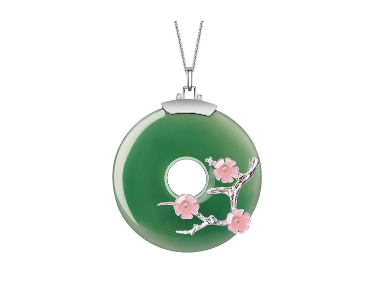 Plum Blossoms Chalcedony Pendant