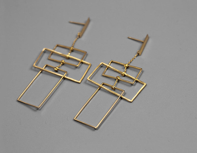 Tri-Rectangular Earring